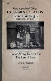 Cover of: Labor saving devices for the farm home