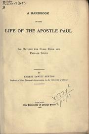 Cover of: handbook of the life of the Apostle Paul: an outline for class room and private study.