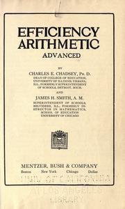 Cover of: Efficiency arithmetic: advanced