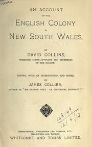 Cover of: account of the English colony in New South Wales