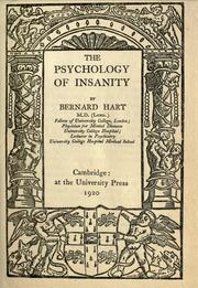 Cover of: The psychology of insanity