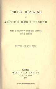 Cover of: Poems. by Arthur Hugh Clough
