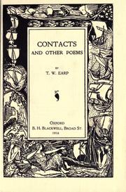 Cover of: Contacts, and other poems by Thomas Wade Earp, Thomas Wade Earp