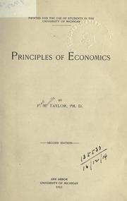 Cover of: Principles of economics.