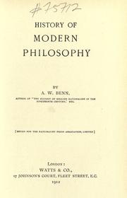 Cover of: History of modern philosophy