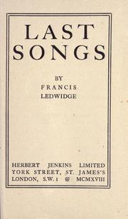 Last songs by Francis Ledwidge