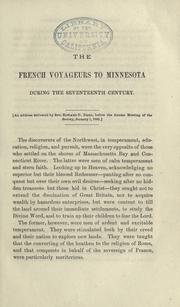 Cover of: The French voyageurs to Minnesota during the seventeenth century by Edward D. Neill