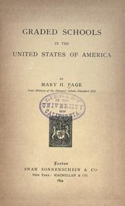 Cover of: Graded schools in the United States of America