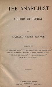 Cover of: The anarchist by Savage, Richard