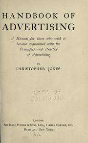 Cover of: Handbook of advertising: a manual for those who wish to become acquainted with the principles and practice of advertising