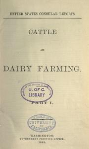 Cover of: Cattle and dairy farming. by United States. Department of State.