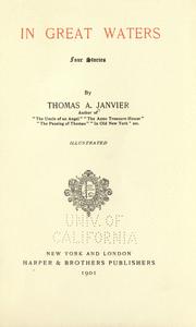 Cover of: In great waters by Thomas Allibone Janvier, Thomas Allibone Janvier