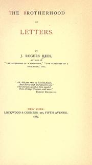 Cover of: The brotherhood of letters.