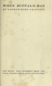 Cover of: When buffalo ran