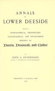 Cover of: Annals of lower Deeside by John Alexander Henderson