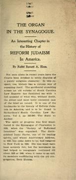 Cover of: The organ in the synagogue. by Barnett A. Elzas