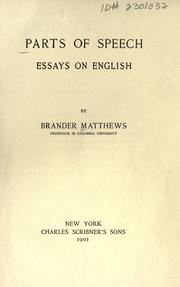 Cover of: Parts of speech by Brander Matthews