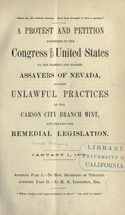 Cover of: An appeal to the Hon. secretary of the Treasury: soliciting the suspension of unlawful practices at the Carson City branch mint, pending congressional action in relation thereto ...