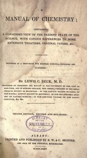 A manual of chemistry by Lewis C. Beck