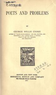 Cover of: Poets and problems. by George Willis Cooke, George Willis Cooke