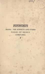 Cover of: Diana: the sonnets and other poems