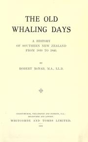 Cover of: The old whaling days by Robert McNab