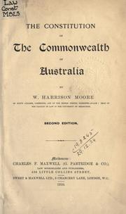Cover of: The Constitution of the Commonwealth of Australia. by Moore, W. Harrison Sir
