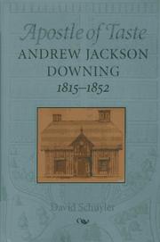 Cover of: Apostle of taste: Andrew Jackson Downing, 1815-1852