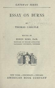 Essay on Burns by Thomas Carlyle
