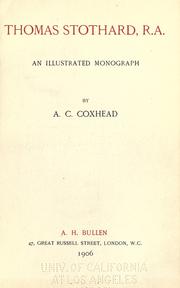 Thomas Stothard, R.A by A. C. Coxhead