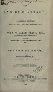 Cover of: The law of contracts by John William Smith