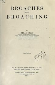 Cover of: Broaches and broaching. by Ethan Viall, Ethan Viall