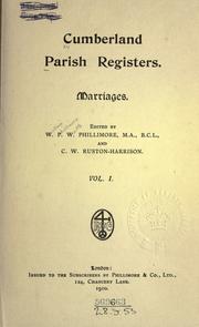 Cover of: Cumberland parish registers.: Marriages.  Edited by W.P.W. Phillimore and C.W. Ruston-Harrison.