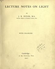 Cover of: Lecture notes on light by James Ronald Eccles