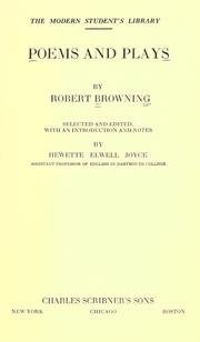 Cover of: The poems and plays. by Robert Browning