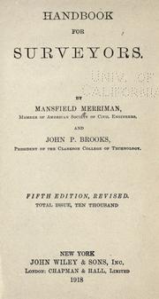 Cover of: Handbook for surveyors. by Mansfield Merriman