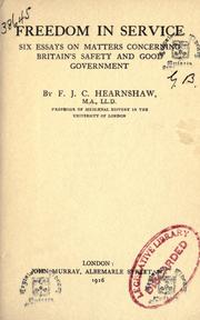 Cover of: Freedom in service by F. J. C. Hearnshaw