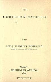 Cover of: The Christian calling