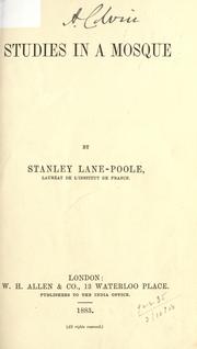 Cover of: Studies in a Mosque. by Stanley Lane-Poole