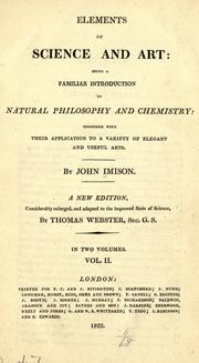 Cover of: Elements of science and art