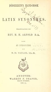 Cover of: Döderlein's hand-book of Latin synonymes by Ludwig von Döderlein
