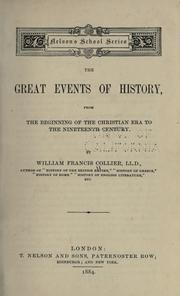 Cover of: The great events of history by William Francis Collier