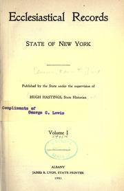 Cover of: Ecclesiastical records, State of New York