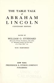 Cover of: The table talk of Abraham Lincoln by Abraham Lincoln