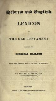 Cover of: A Hebrew and English lexicon of the Old Testament by Wilhelm Gesenius