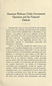 American railways under government operation and the financial outlook by Mitchell, Charles E.