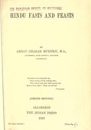 Cover of: Hindu fasts and feasts by Abhay Charan Mukerji