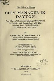City manager in Dayton by Chester Edward Rightor