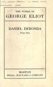 Cover of: Daniel Deronda. by George Eliot