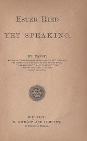 Cover of: Ester Ried yet speaking by Isabella Macdonald Alden